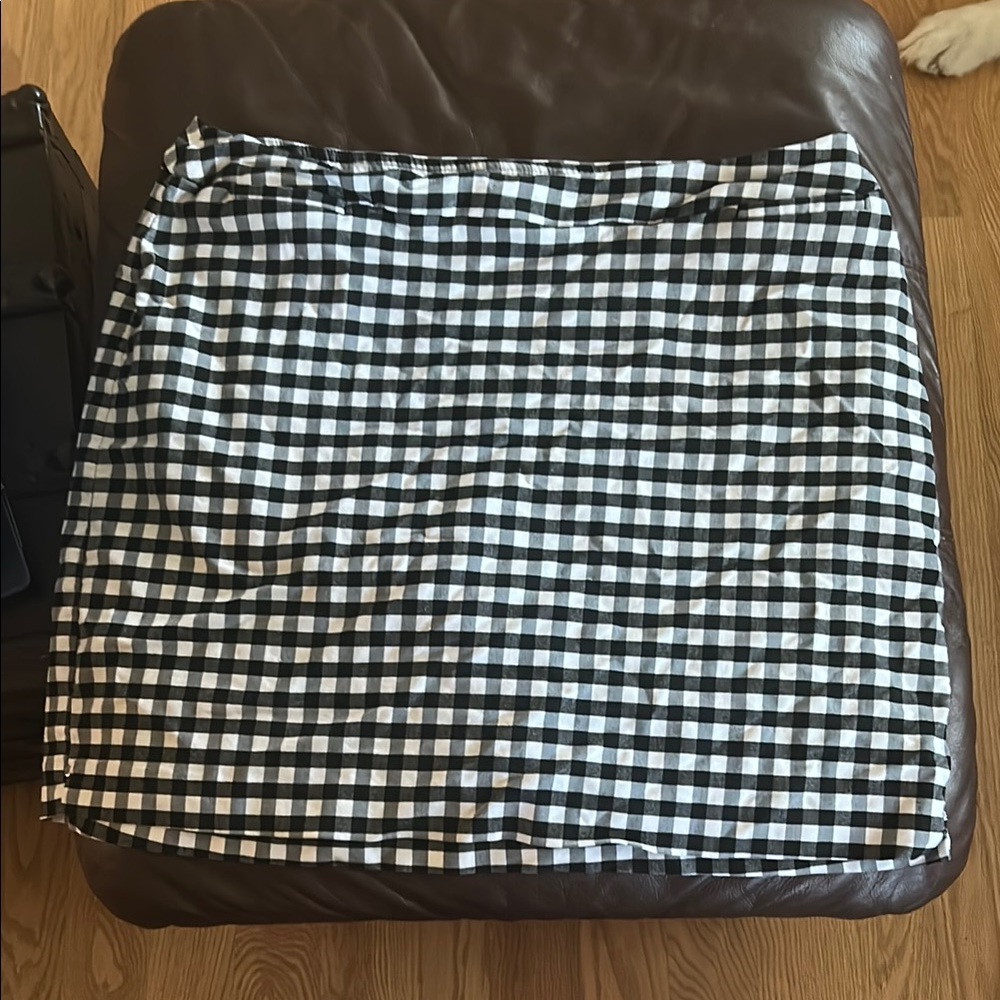 CJ Banks Black and White Gingham Mini Skirt